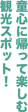 童心に帰って楽しむ観光スポット！